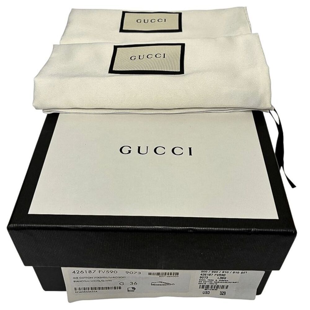 Gucci Original GG Low Top Monogram Sneakers Cream EU 36 US 6 Lace up Women Shoes - Picture 3 of 11
